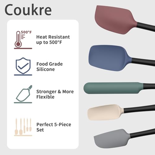 Silicone Spatula Set of 5 (Colorful A Black)