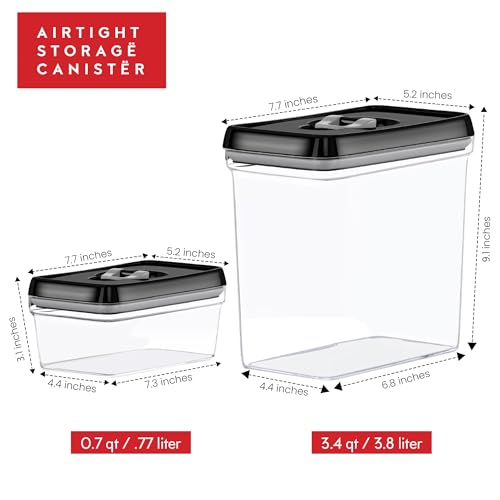 Large Airtight Food Storage Containers (07 - 3.8 liters & 0.77 liter (Set of 4))