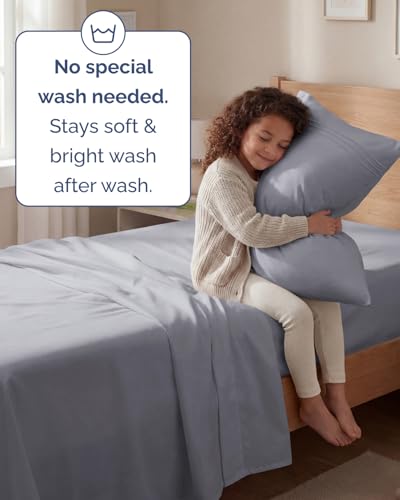 Twin Size 3 Piece Sheet Set (05 - Steel Blue / Twin)