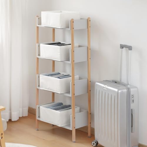 Jeans Pants Organizer for Closet (White / 5 Grids)