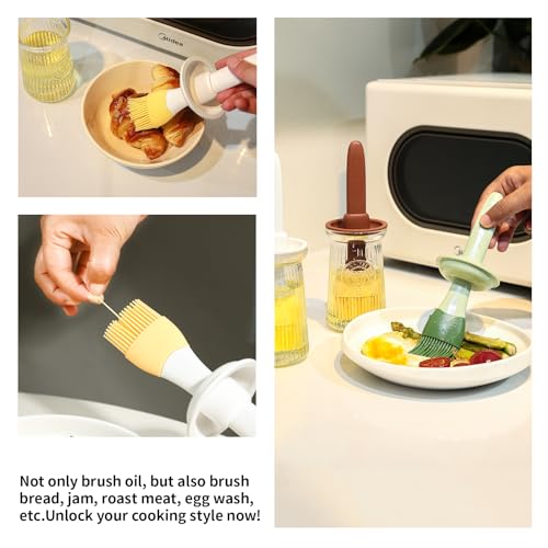 Oil Dispenser with Brush (1 Pack / White)