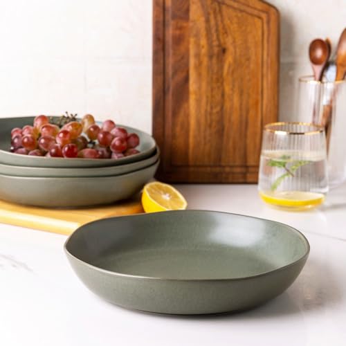 9.75'' Ceramic Large Pasta Bowls (Reactive Glaze / Set of 4)