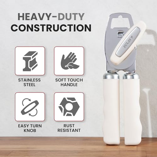 Heavy Duty Stainless Steel Can Opener Manual with Bottle Opener