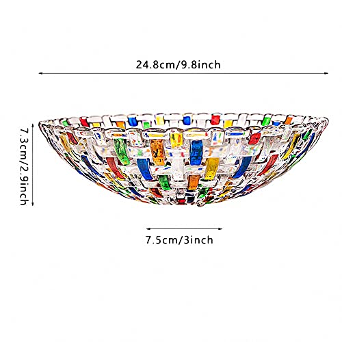 Hand Painted Colorful Woven Glass Crystal Salad & Fruit Bowl Decoration (Colorful)