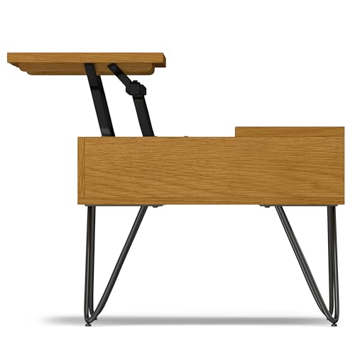 Hunter 36" Wide Oak Veneer Metal Rectangular Coffee Table in Oak