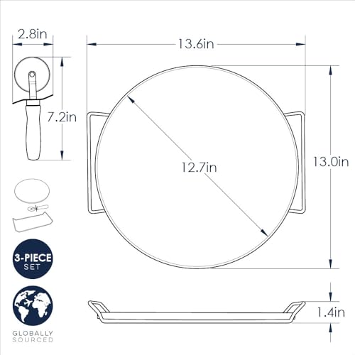 Tan Pizza Stone Set (Round)