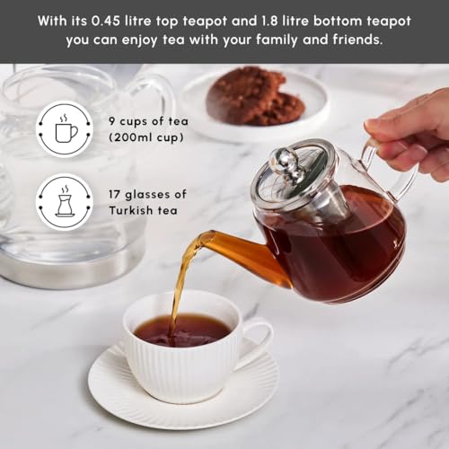 Dora Glass Teapot (Medium / Silver Transparent)