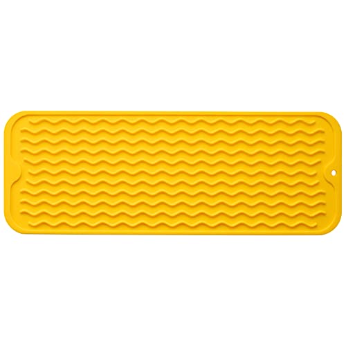 Silicone Dish Drying Mat for Multiple Usage (Yellow / 17"L x 6"W)