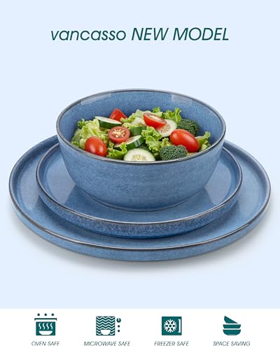 ANYA 18 Pieces Plates and Bowls Set (Blue / 18 Pcs (Service for 6))
