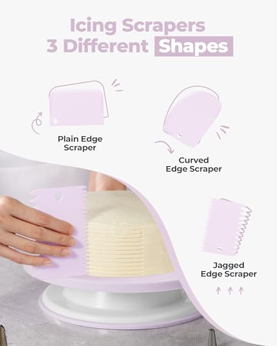 158 Cake Decorating Kit Baking Supplies Tools for Beginners & Pros (Light Purple)