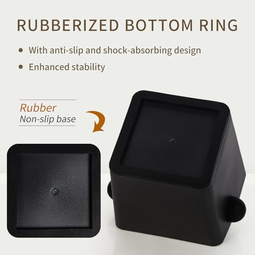 Espresso Knock Box Square High Side Wall Splash Prevention Design Knock Box Shock Absorbing Non Slip Knock Box Espresso With Removable Knock Bar Espresso Accessories for Home