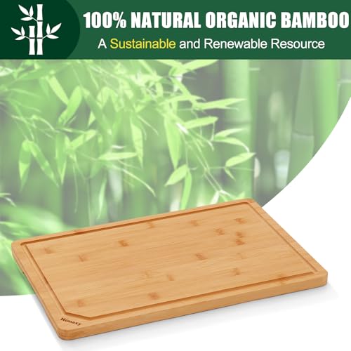 Extra Large Organic Bamboo Cutting Boards for Kitchen (Natural / 17.5"L x 12"W)