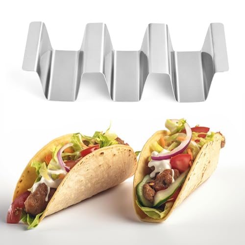 Stainless Taco Holders Set of 4 Stand Holders for 3 Tacos