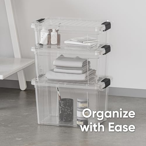 13.7 Quart Clear Plastic Storage Bin with Lid (13.7 Qt)