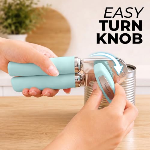 Stainless Steel Swing Open Manual Can Opener Comfortable Grip (Mint / Swing Open)