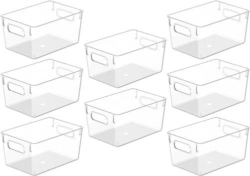 Clear Plastic Storage Bins (10 X 7.3 X 5)