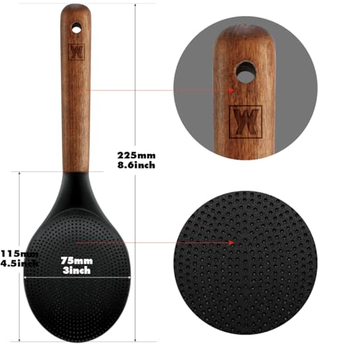 Silicone Rice Paddle with Wooden Handles