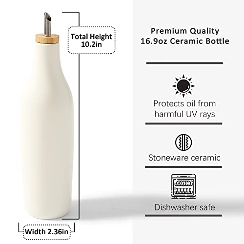 Olive Oil and Vinegar Dispenser Set (White&Tary)