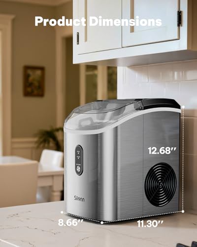 Nugget Ice Maker Countertop (Stainless Steel-Upgrade / 36lbs)