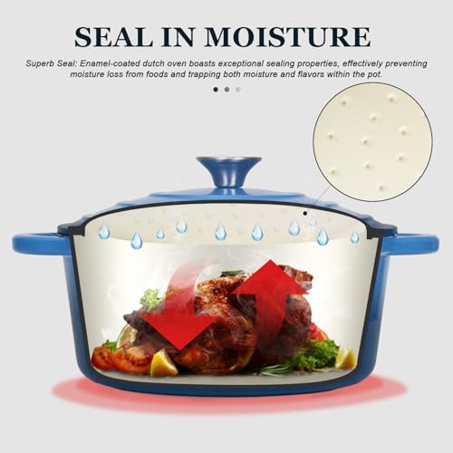 Enameled Cast Iron Dutch Oven (7 Quart / Sapphire blue)