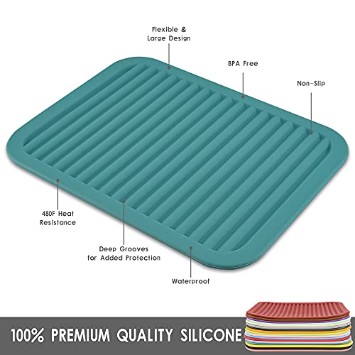Yellow Silicone Trivet Mat for Hot Pans and PotsS Hot Pads Counter Mat Heat Resistant Table Dish Drying Mat or Placemats 2 Pack (2 Count)