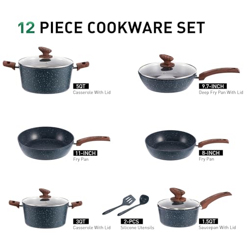 Pots and Pans Set (12-piece / Blue)