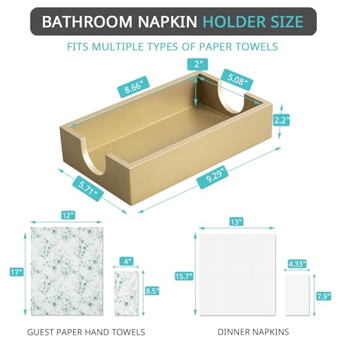 Gold Napkin Holder for Bathroom (Champagne Gold)