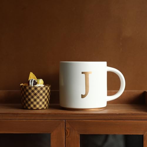 Monogram Ceramic Mugs (gold-J)