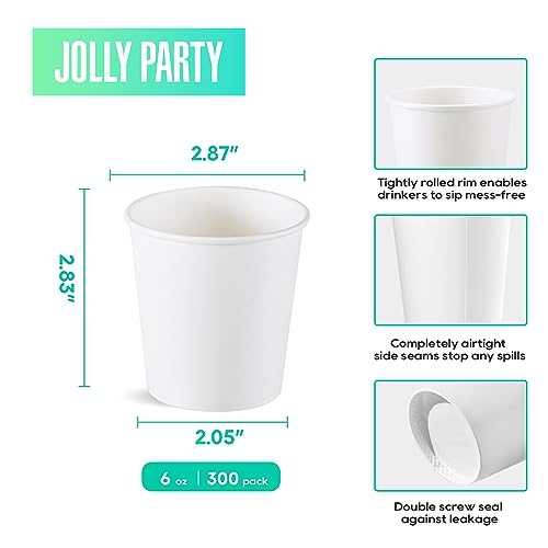 300 Pack 6 oz Disposable Paper Coffee Cup (6oz)