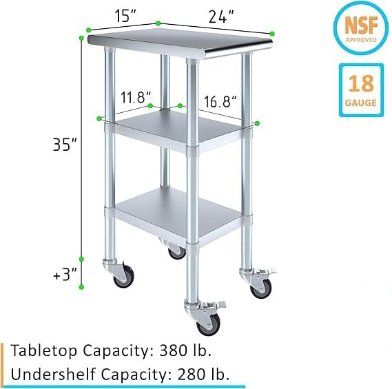 15x24 Heavy Duty Work Table (15" Long x 24" Deep)