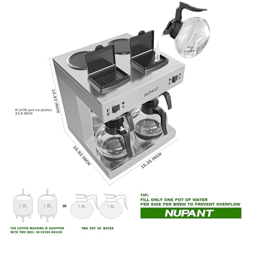Dual Drip Commercial Coffee Maker (1.8LX 2)