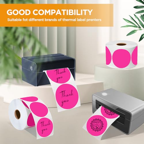 2 Inch Circle Thermal Sticker Labels (Rose Red)