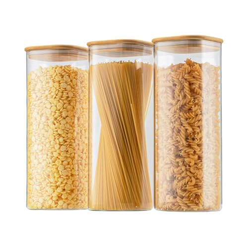 71oz 2.2Qt Square Glass Storage Containers with Lids 3 (71oz*3)