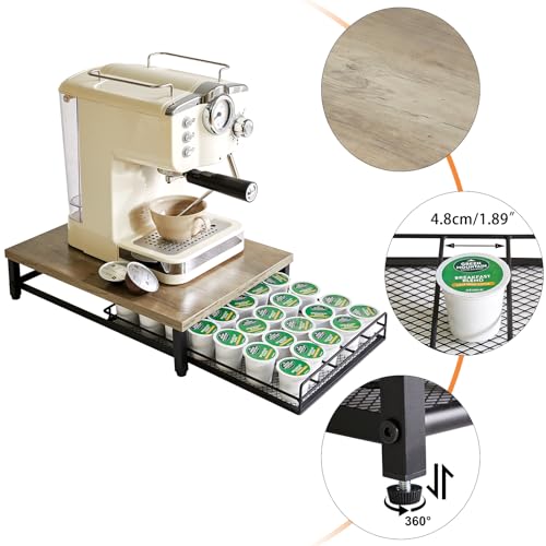 Wooden Coffee Pod Holder for K (35 Pods K Cup / Greige)