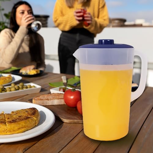 Water Pitcher with Lid 1 Gallon Pitcher BPA Free & Phthalate Free (Navy)