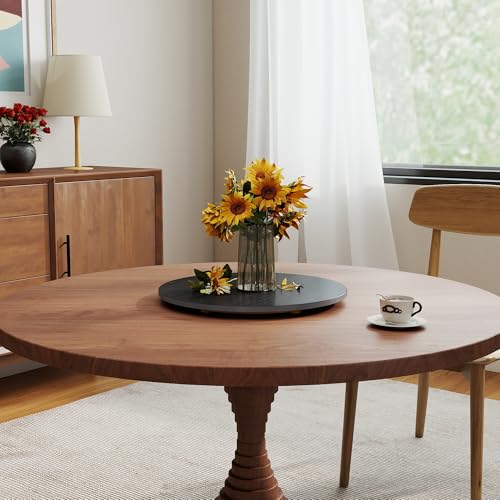 19.69" Sintered Stone Lazy Susan for Table Top (Black Wood / 50CM)