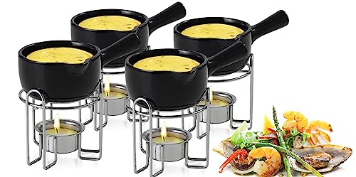Butter Warmer with Handle for Seafood Set of 4 (B.black Butter Warmer With Handle)