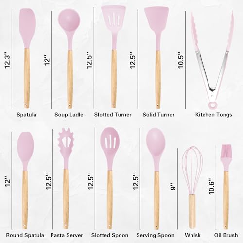 19 PCS Pink Kitchen Cooking Utensils Set Kitchen Tools Set (Pink)