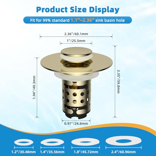 Universal Bathroom Sink Drain Stopper Hair Catcher