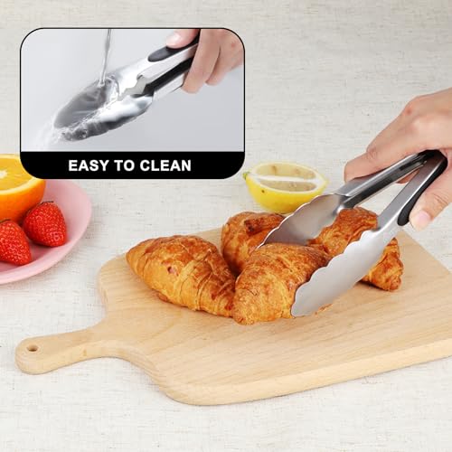 Mini Stainless Steel Kitchen Tongs for Cooking (7-Inch)
