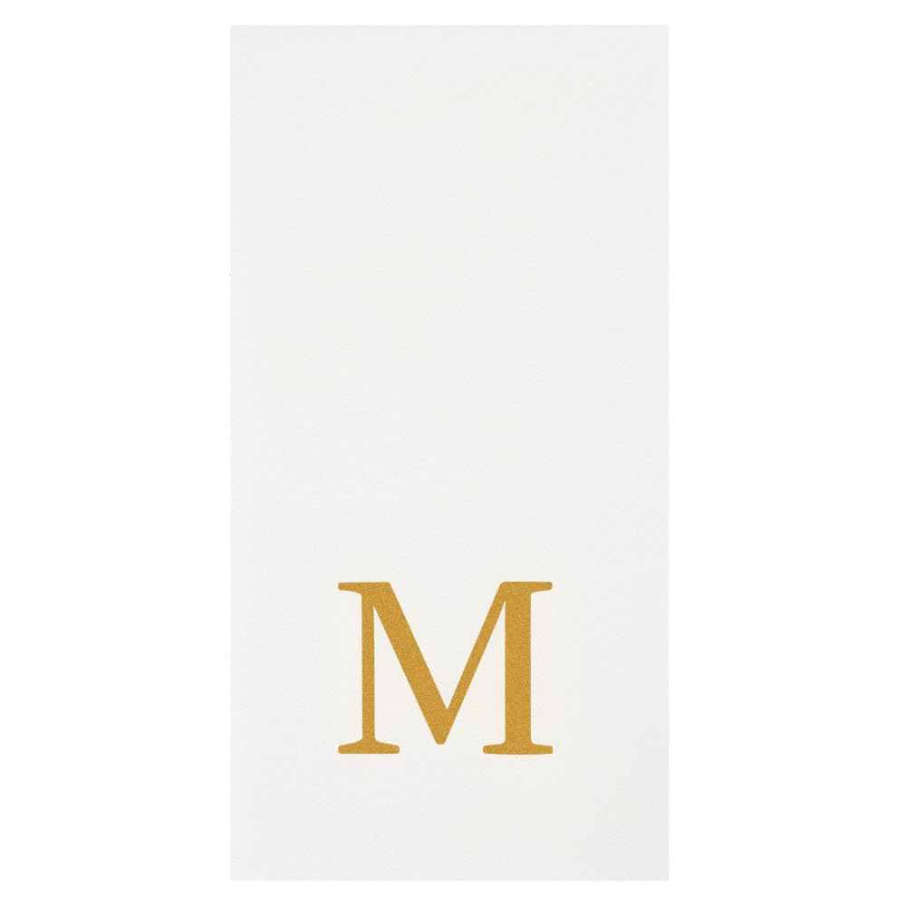 Paper Rectangle Gold Letter M Linen (Gold / 2000 Count / M)
