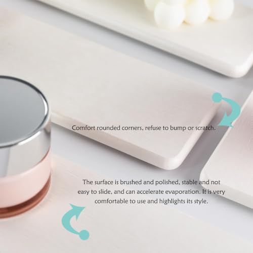 2Pcs Sink Stone Soap Trays Water Absorbing Diatomite Coasters (White / 12" x 3.2" x 0.5")