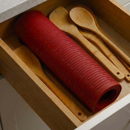Silicone Dish Drying Mat for Multiple Usage (Red / 32"L x 18"W)