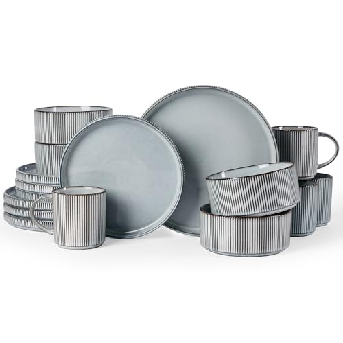 Star Dinnerware Sets with Mugs (Smoky Blue)