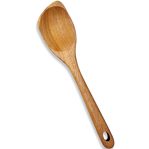 Wooden Spoons for Cooking Spatula Non Toxic Acacia Wood Kitchen Utensils (Corner Spoon)