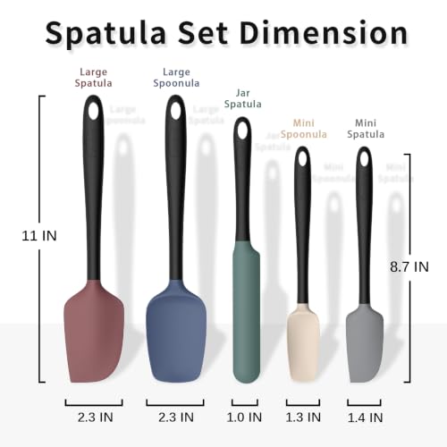 Silicone Spatula Set of 5 (Colorful A Black)
