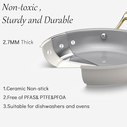 7 Piece Ceramic Cookware Set (White / 7pc set)