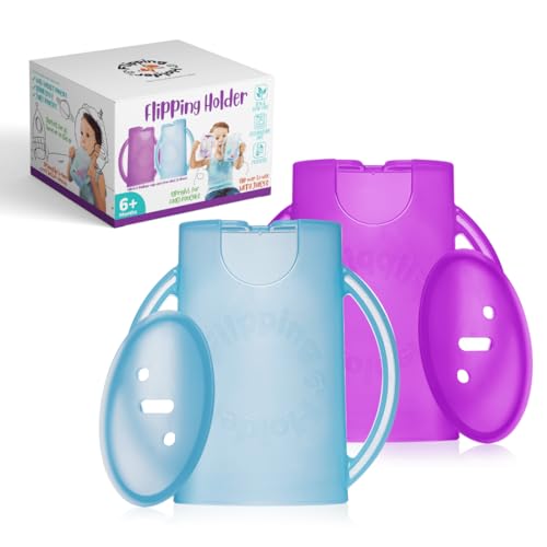 with lid for Food Pouches & Juice Boxes (Blue-Purple (2 Pack))