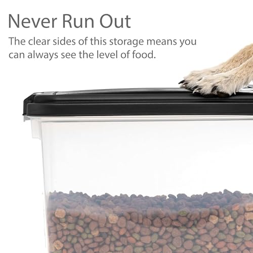 Airtight Pet Food Storage Rolling Container (30 lbs / Black)