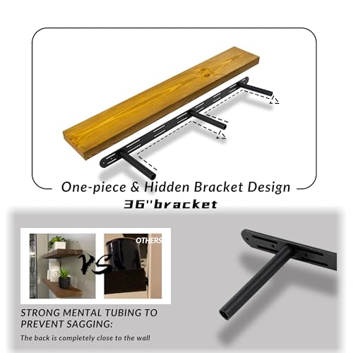 Rustic Floating Shelves 36 inch Long 8 inch deep Set of 2 (Gold Oak / 36'' x 8''x 2''(set of 2）)